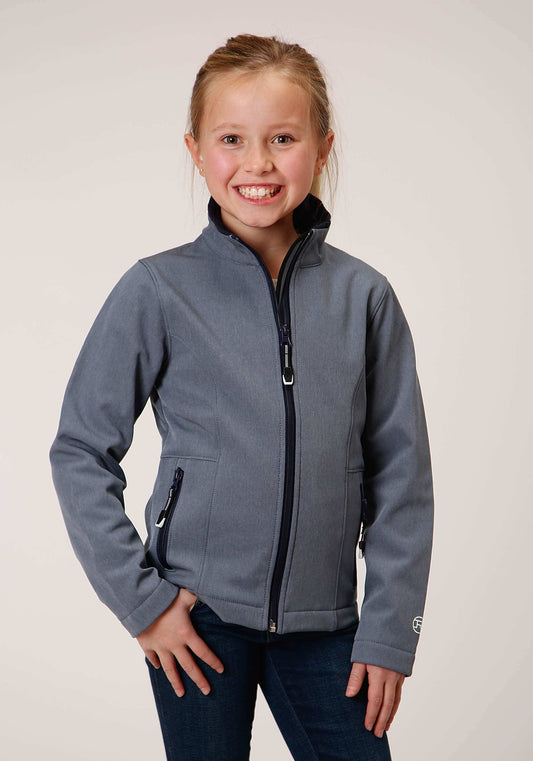 Roper Girls Heathered Blue Softshell Tech Jacket - Roper - Flyclothing LLC