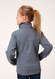 Roper Girls Heathered Blue Softshell Tech Jacket - Roper