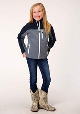 Roper Girls Pieced Navy Softshell Tech Jacket - Roper - Flyclothing LLC