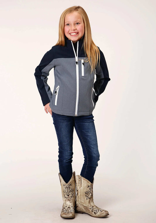 Roper Girls Pieced Navy Softshell Tech Jacket - Roper - Flyclothing LLC