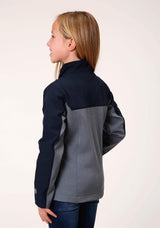 Roper Girls Pieced Navy Softshell Tech Jacket - Roper - Flyclothing LLC