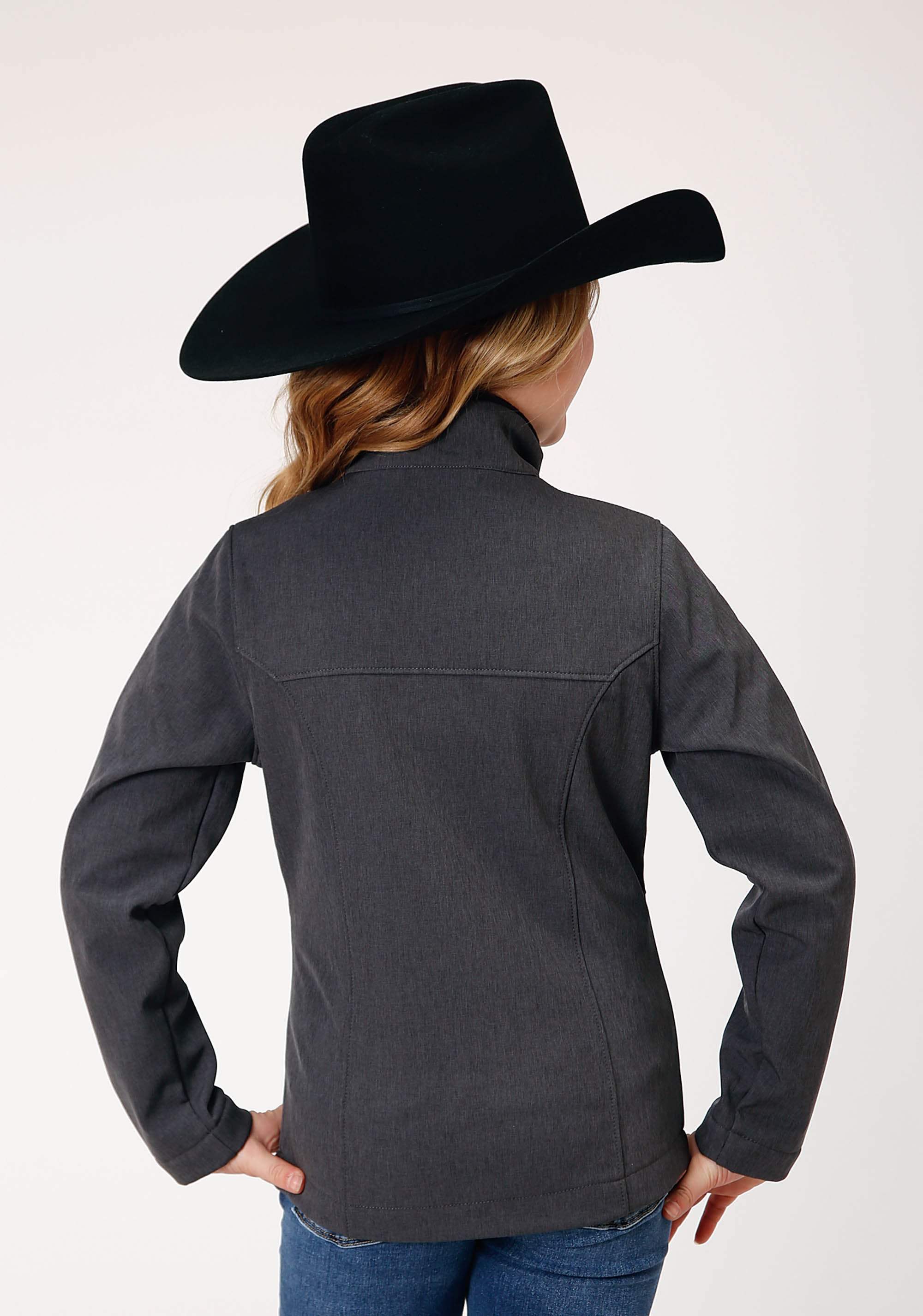 Roper Girls Heather Grey Softshell Tech Jacket - Roper - Flyclothing LLC