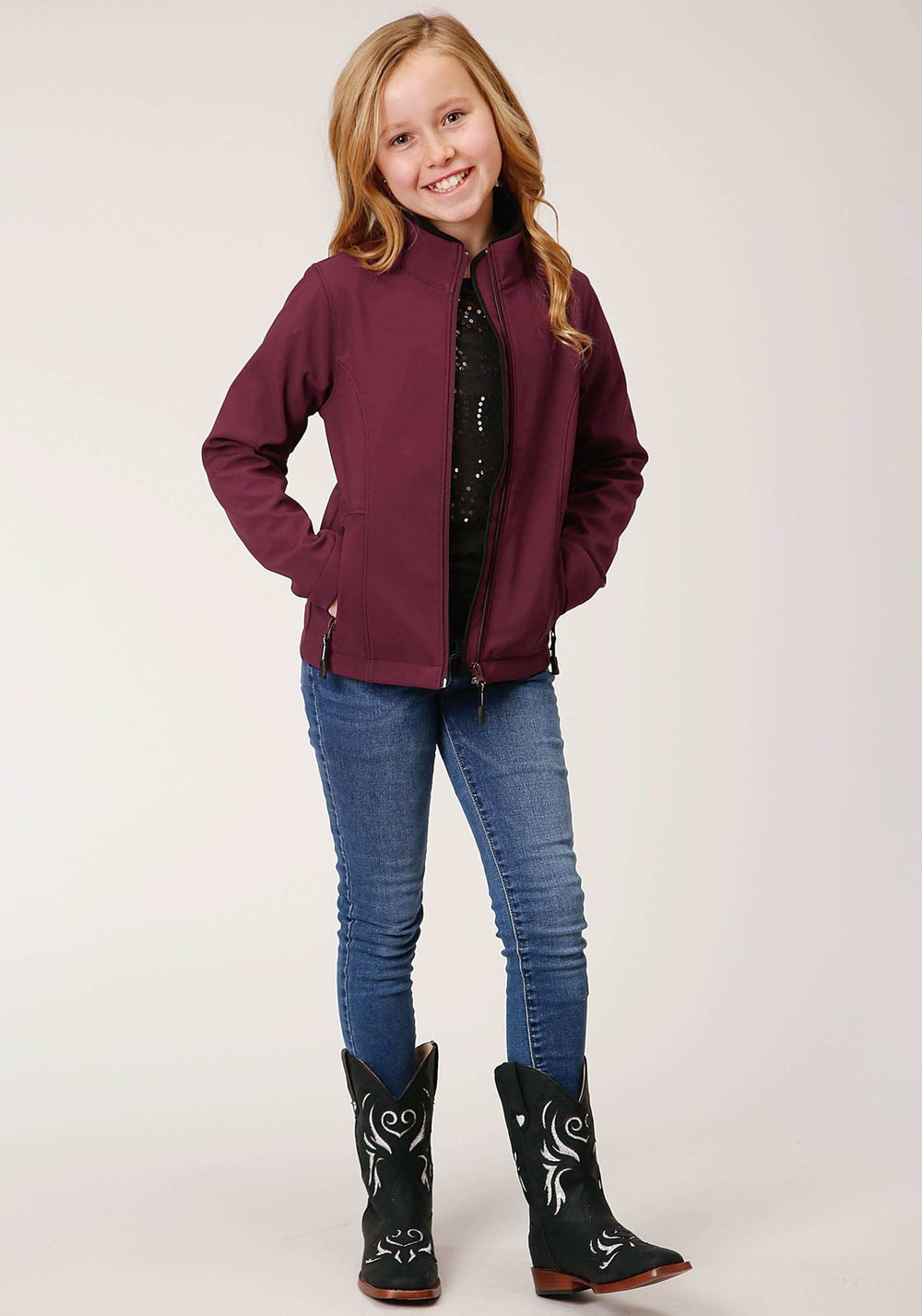 Roper Girls Wine Softshell Tech Jacket - Roper - Flyclothing LLC