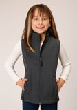 Roper Girls Heather Grey Soft Shell Tech Vest - Roper