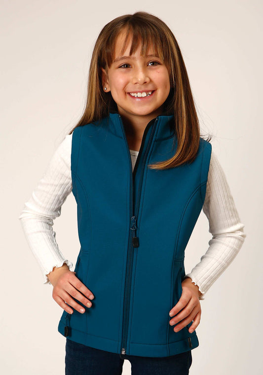 Roper Girls Deep Teal Grid Soft Shell Tech Vest - Roper - Flyclothing LLC