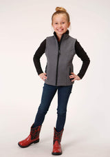 Roper Girls Heathered Grey Softshell Tech Vest - Roper - Flyclothing LLC