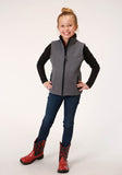 Roper Girls Heathered Grey Softshell Tech Vest - Roper