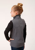 Roper Girls Heathered Grey Softshell Tech Vest - Roper