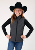 Roper Girls Heather Grey Softshell Tech Vest - Roper