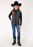 Roper Girls Heather Grey Softshell Tech Vest - Roper