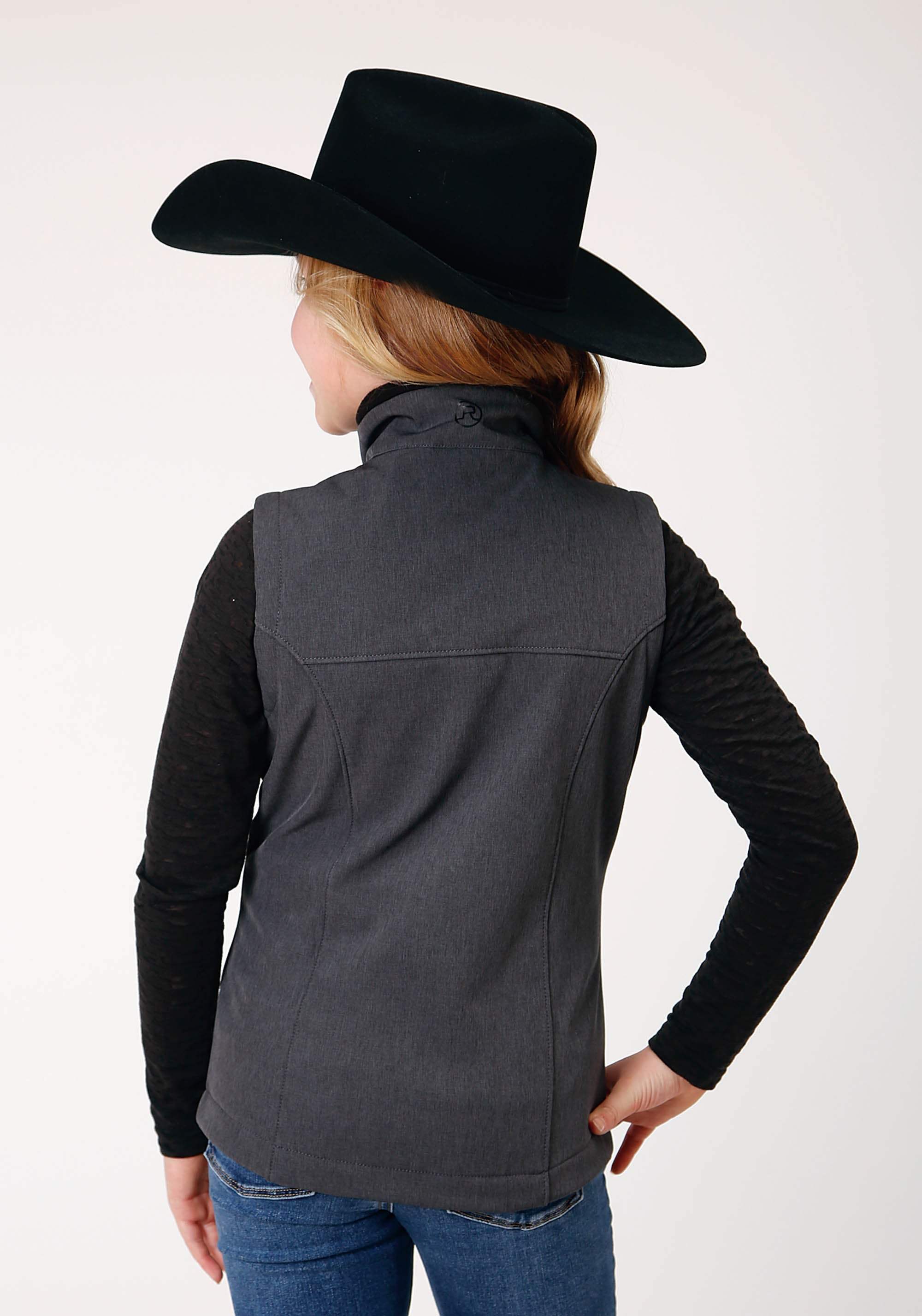 Roper Girls Heather Grey Softshell Tech Vest - Roper - Flyclothing LLC