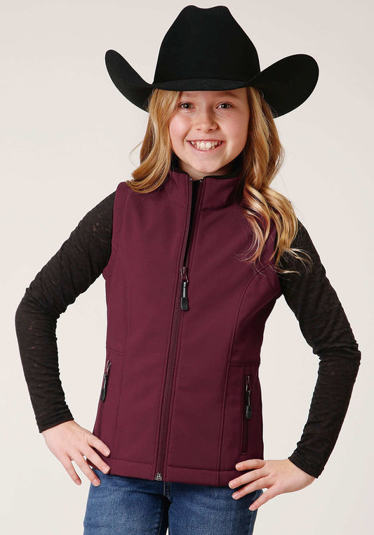 Roper Girls Wine Softshell Tech Vest - Roper - Flyclothing LLC