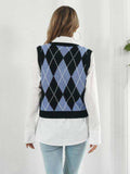 Skull Geometric V-Neck Sweater Vest - Trendsi - Flyclothing LLC