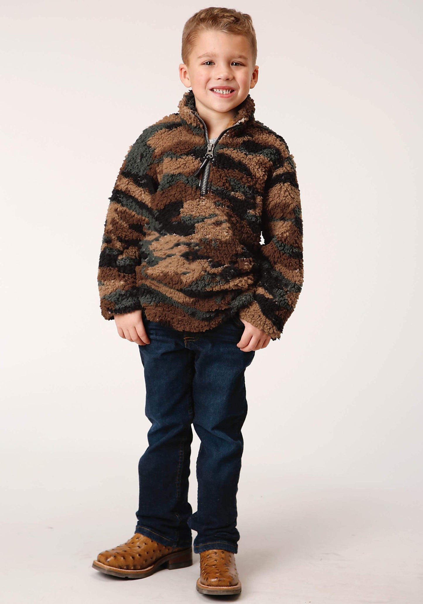 Roper Boys Polar Fleece Camo Print Pullover - Roper - Flyclothing LLC