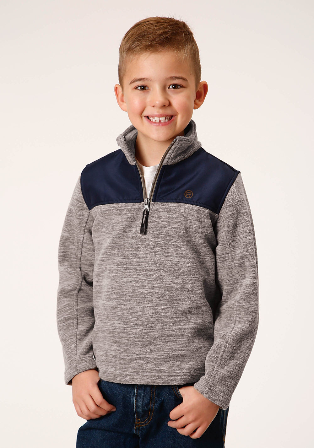 Roper Boys Polar Fleece Brown Pullover - Roper