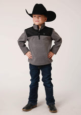 Roper Boys Polar Fleece Gry Micro Fleece 3 Qtr Zip Pullover - Roper - Flyclothing LLC