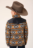 Roper Boys Polar Fleece Orange Aztec Print Pullover - Roper