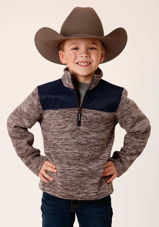 Roper Boys Polar Fleece Heather Chocolate Pullover - Roper - Flyclothing LLC