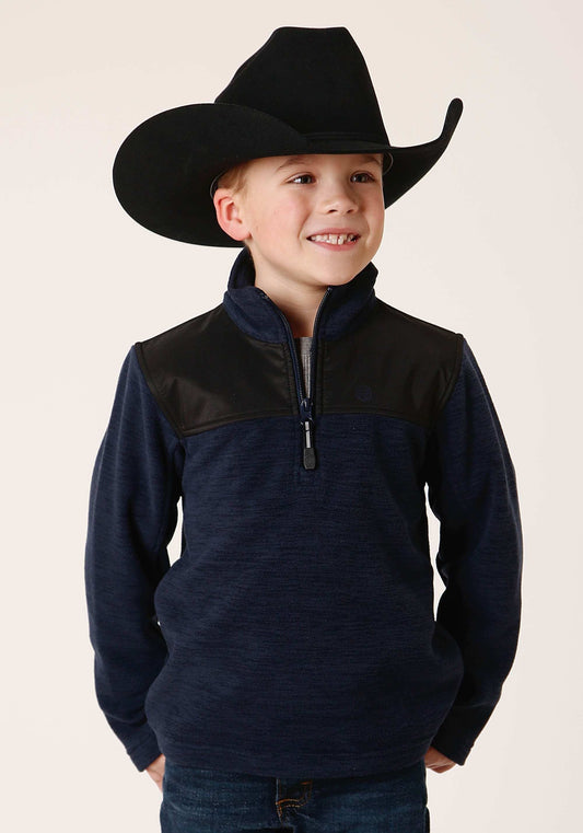 Roper Boys Polar Fleece Heather Navy Pullover - Roper - Flyclothing LLC