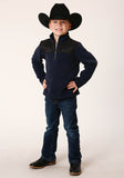 Roper Boys Polar Fleece Heather Navy Pullover - Roper