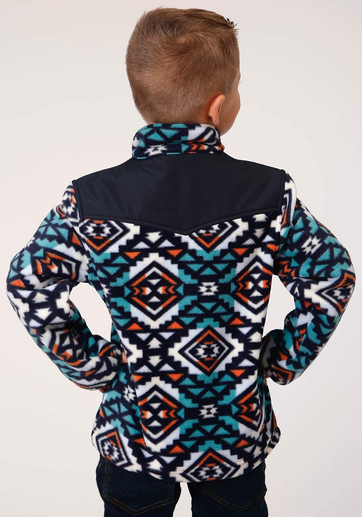 Roper Boys Polar Fleece Navy Aztec Printed Pullover - Roper - Flyclothing LLC