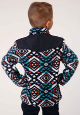 Roper Boys Polar Fleece Navy Aztec Printed Pullover - Roper - Flyclothing LLC