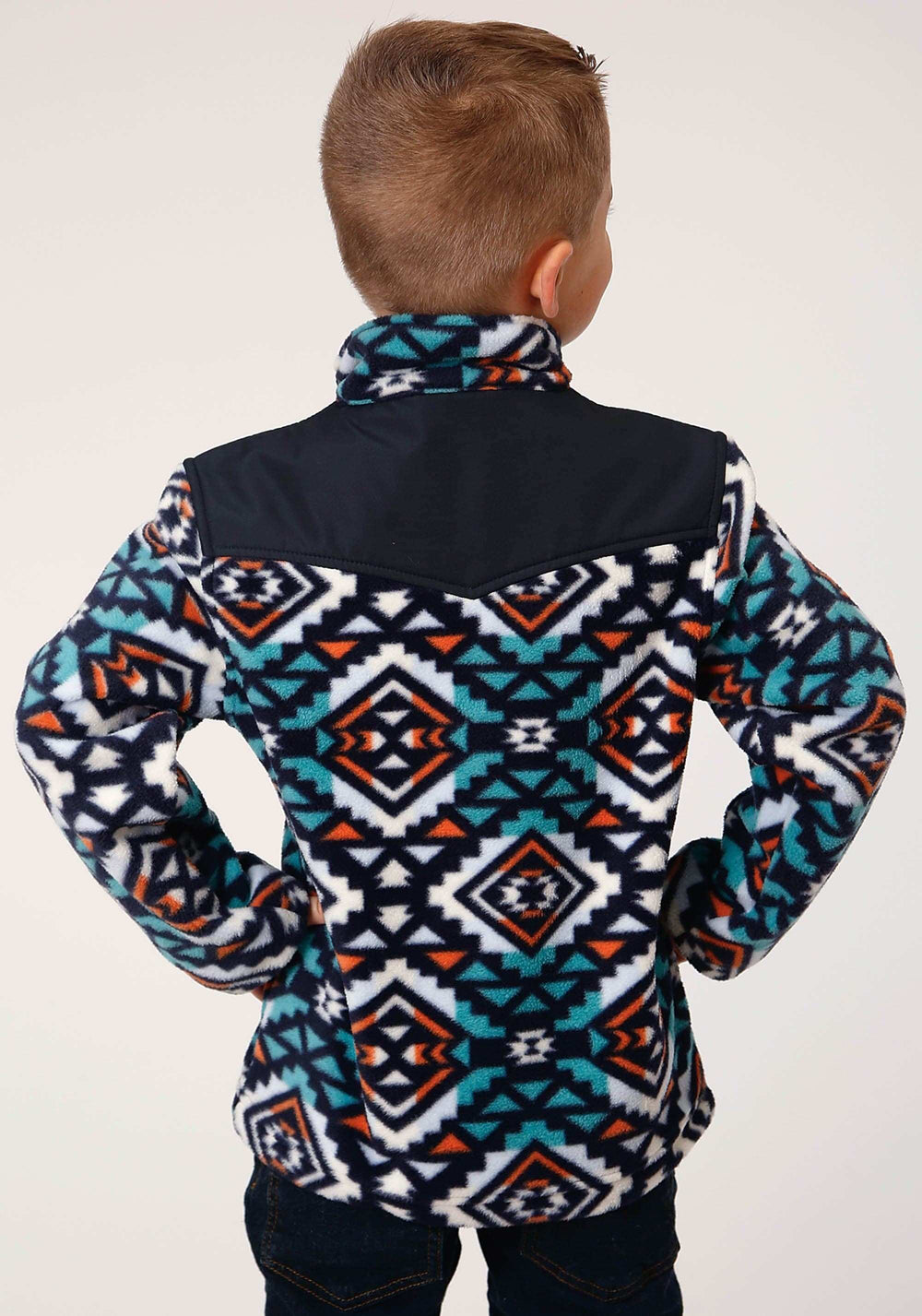 Roper Boys Polar Fleece Navy Aztec Printed Pullover - Roper - Flyclothing LLC