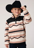 Roper Boys Polar Fleece Horizontal Aztec Print Pullover - Roper