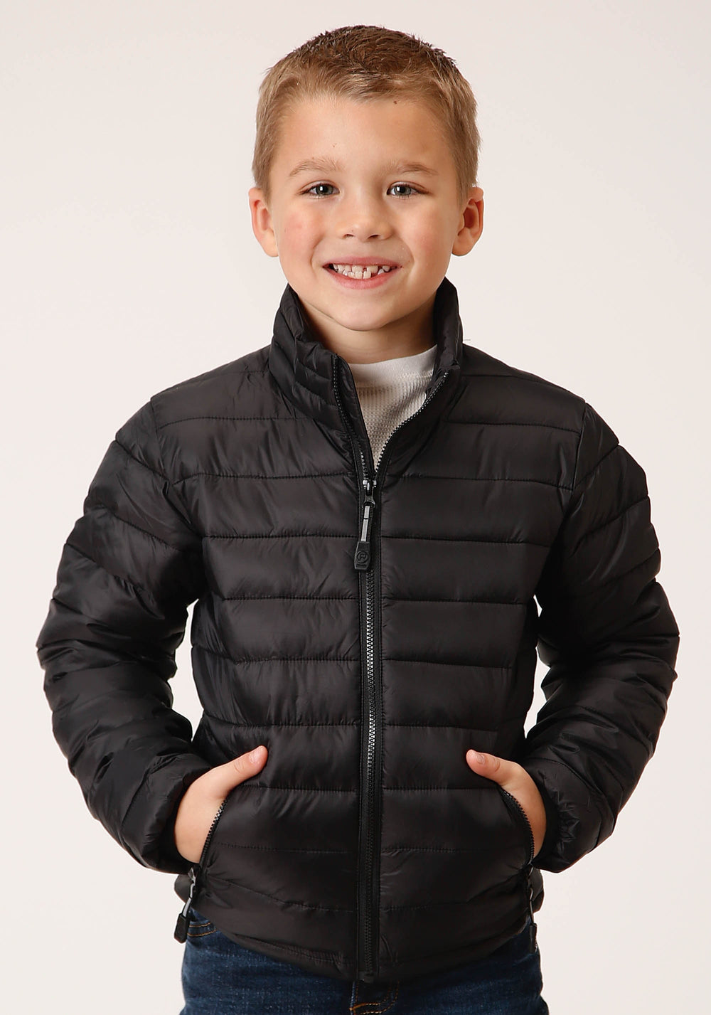 Roper Boys Black Nylon Parachute Down Jacket - Roper