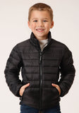 Roper Boys Black Nylon Parachute Down Jacket - Roper