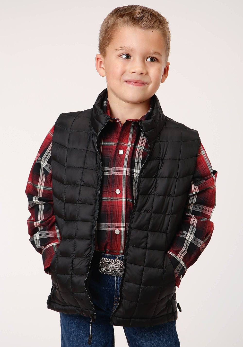 Roper Boys Crushable Poly Filled Down Vest - Roper
