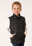 Roper Boys Black Nylon Parachute Down Vest - Roper