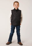 Roper Boys Black Nylon Parachute Down Vest - Roper