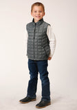 Roper Boys Silver Sage Nylon Parachute Down Vest - Roper