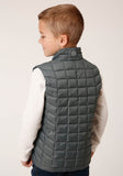 Roper Boys Silver Sage Nylon Parachute Down Vest - Roper