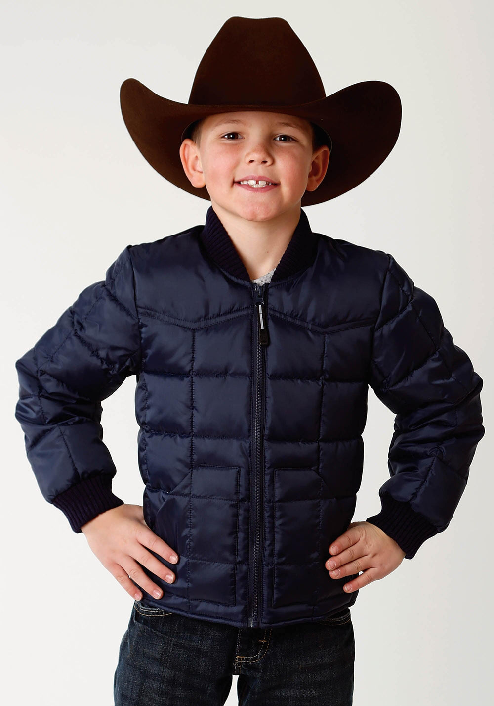 Roper Boys Navy Blue Poly-Filled Jacket - Roper