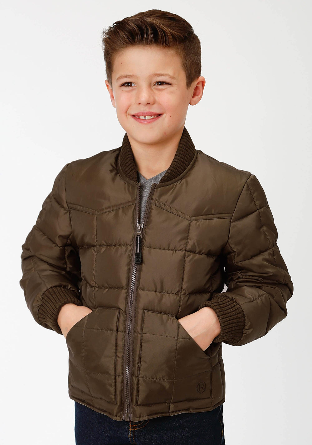 Roper Boys Brown Poly-Filled Jacket - Roper