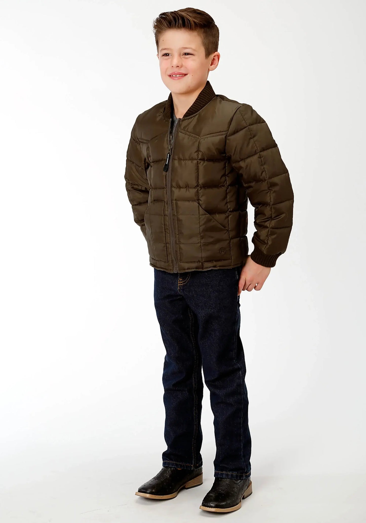 Roper Boys Brown Poly-Filled Jacket - Roper - Flyclothing LLC