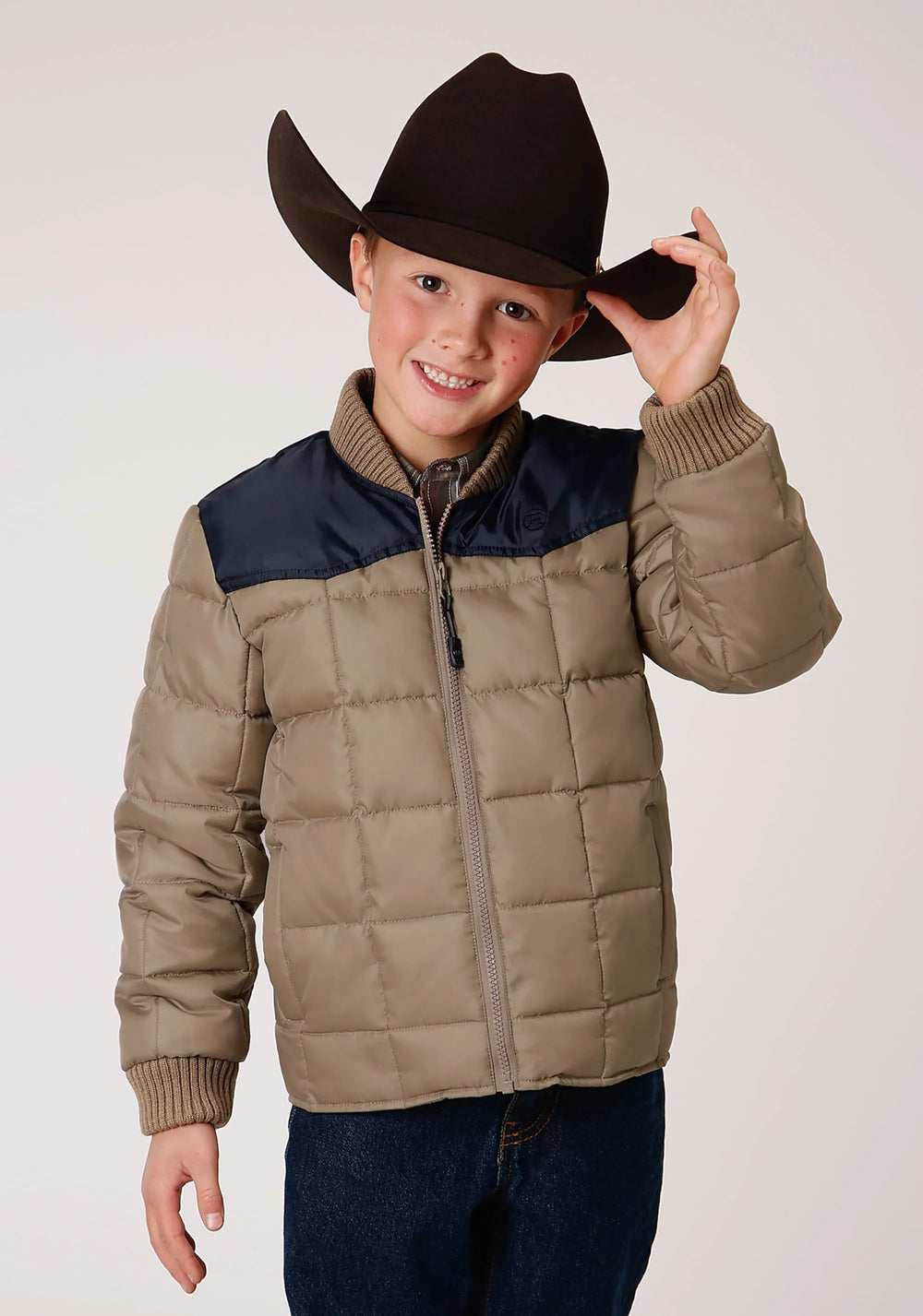 Roper Boys Quilted Poly With Poly Fill Jacket Poly Filled Western Jacket - Roper