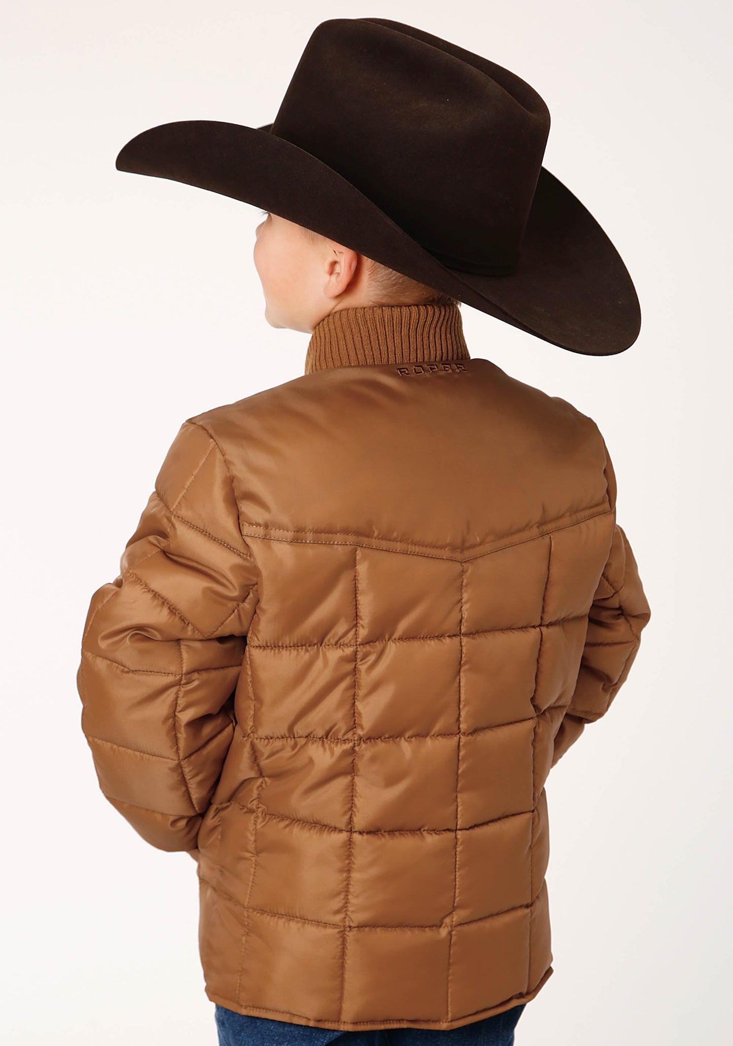 Roper Boys Caramel Boy's Outerwear Poly Filled Western Jacket - Roper - Flyclothing LLC