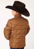 Roper Boys Caramel Boy's Outerwear Poly Filled Western Jacket - Roper