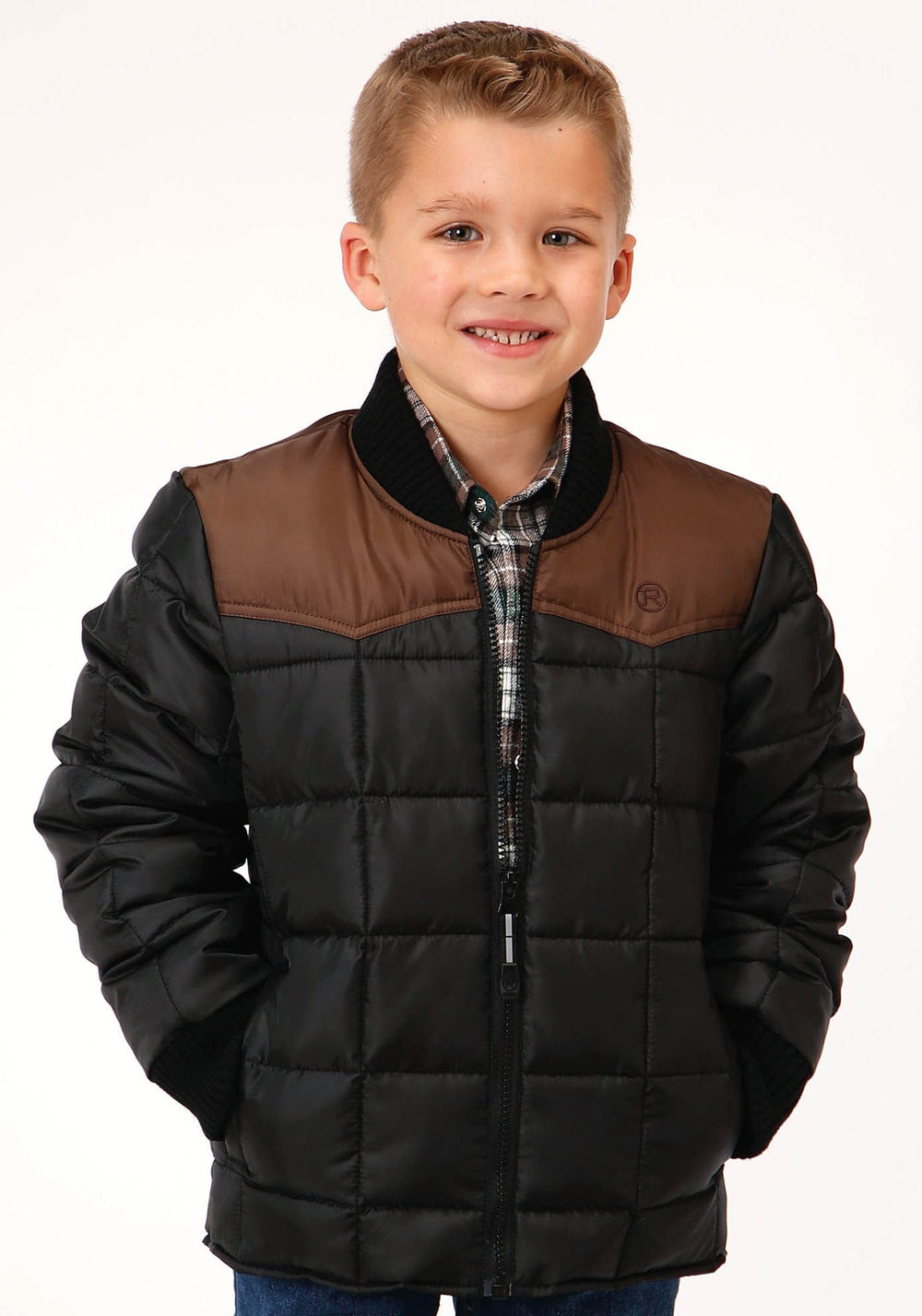 Roper Boys Quilted Polyfilled Jacket Poly Filled Western Jacket - Roper