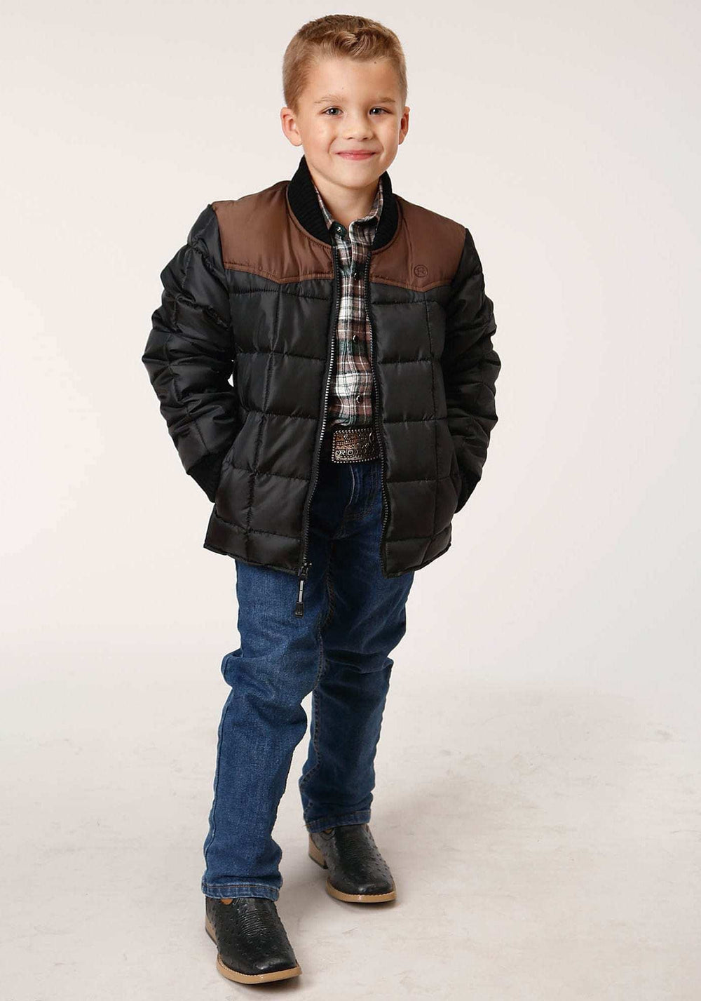 Roper Boys Quilted Polyfilled Jacket Poly Filled Western Jacket - Roper - Flyclothing LLC