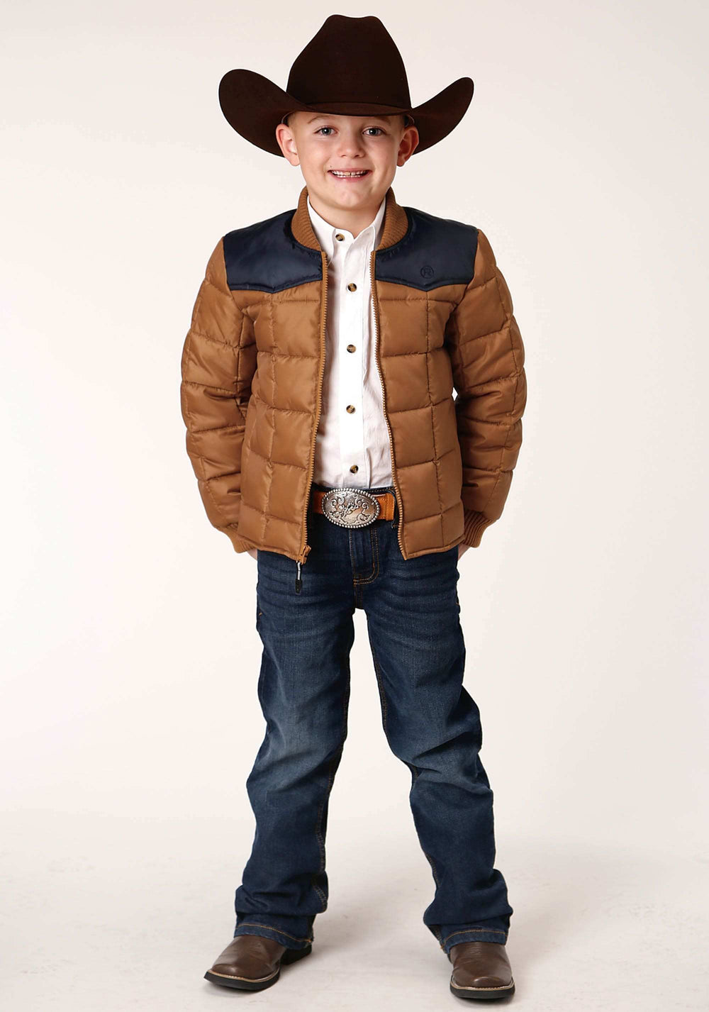 Roper Boys Quilted Polyfilled Jacket Poly Filled Western Jacket - Roper - Flyclothing LLC