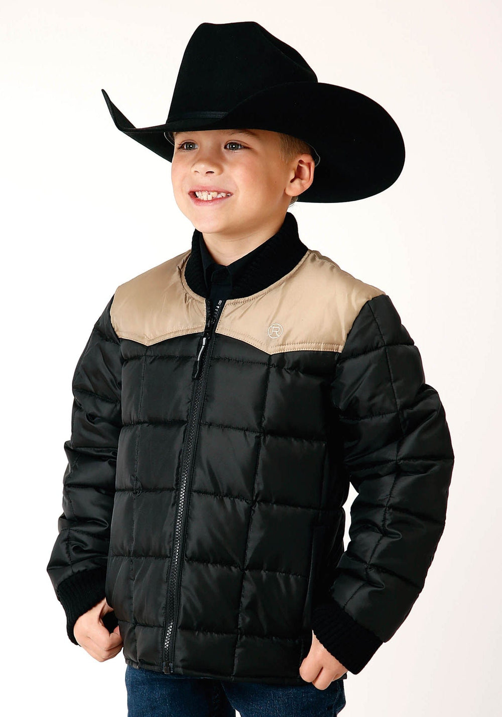Roper Boys Quilted Polyfilled Jacket Poly Filled Western Jacket - Roper