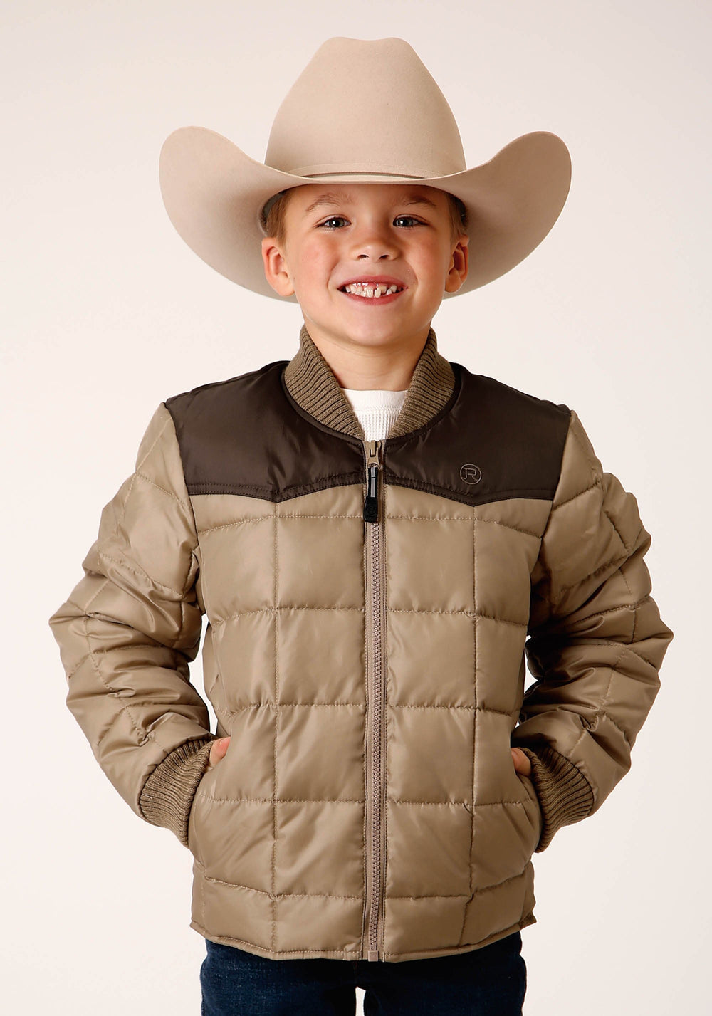 Roper Boys Quilted Polyfilled Jacket Poly Filled Western Jacket - Roper