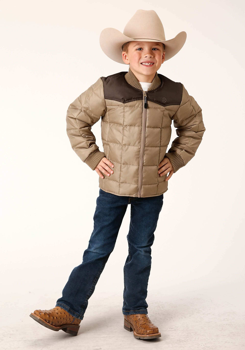 Roper Boys Quilted Polyfilled Jacket Poly Filled Western Jacket - Roper - Flyclothing LLC