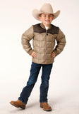 Roper Boys Quilted Polyfilled Jacket Poly Filled Western Jacket - Roper