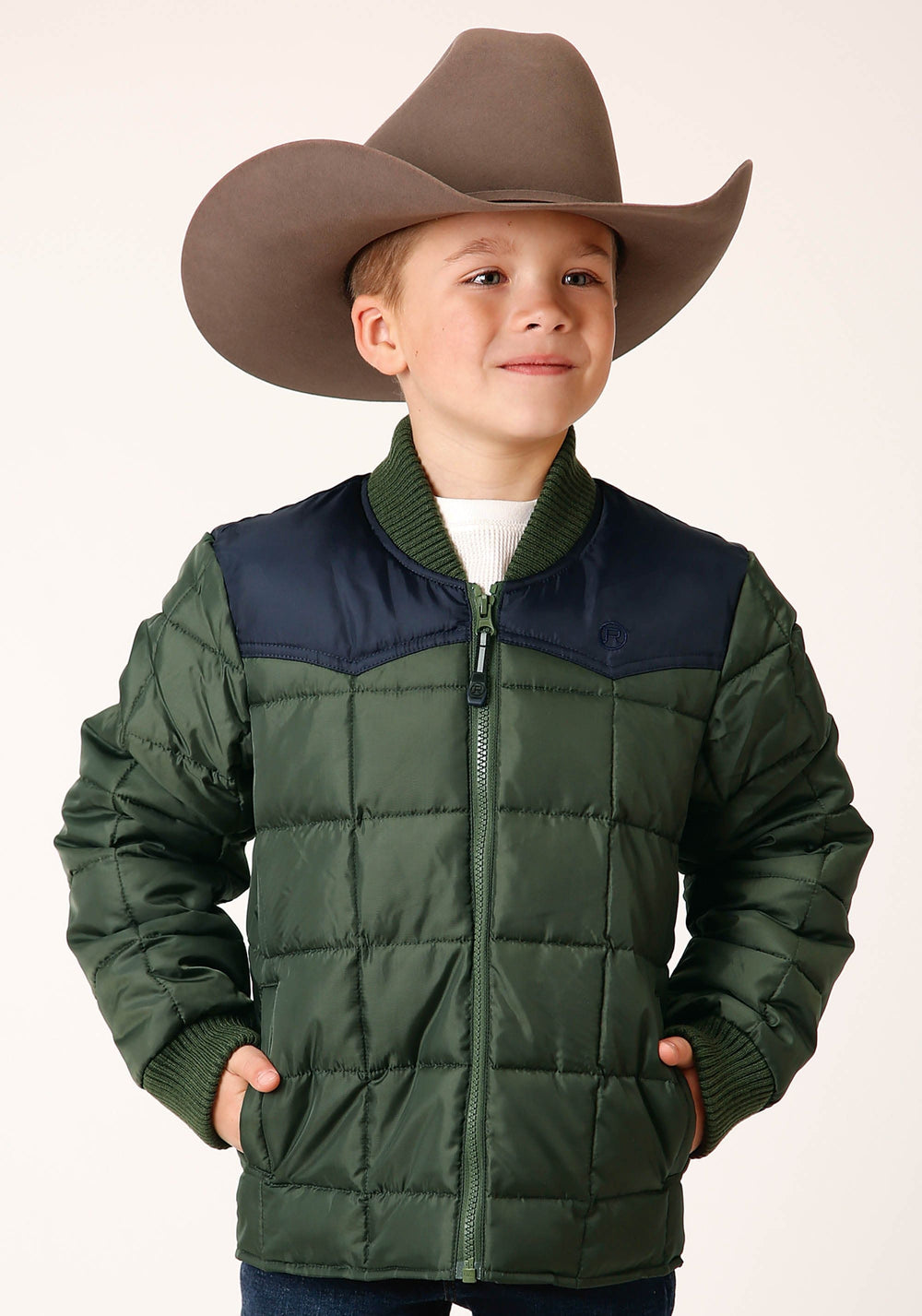 Roper Boys Quilted Polyfilled Jacket Poly Filled Western Jacket - Roper
