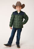 Roper Boys Quilted Polyfilled Jacket Poly Filled Western Jacket - Roper